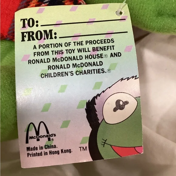 McDonald's 1987 Holiday Miss Piggy & Kermit Plush Duo. NWT original - Picture 5 of 9